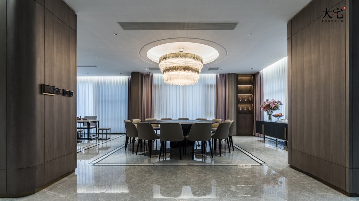 青竹湖曦園800平方米現(xiàn)代極簡(jiǎn)風(fēng)案例效果圖-餐廳