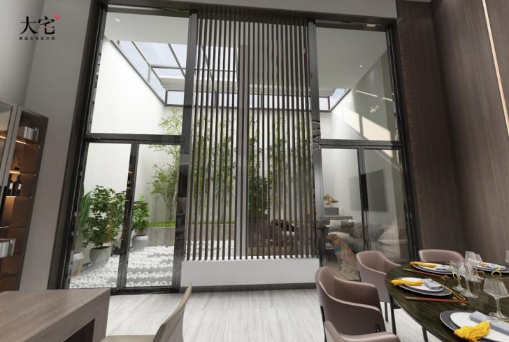 恒基旭輝湖山賦500平方米現(xiàn)代輕奢風(fēng)格案例效果圖-餐廳