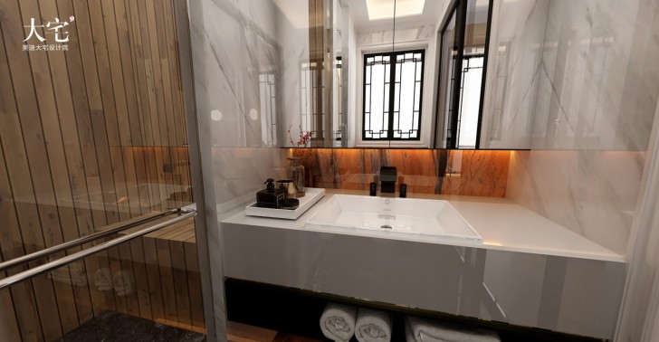 綠城高爾夫小鎮(zhèn)300平方米美式風(fēng)格案例效果圖-衛(wèi)生間