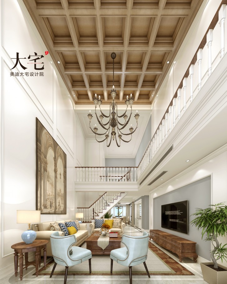 北大資源理想家園260平方米簡美風(fēng)格案例效果圖-客廳