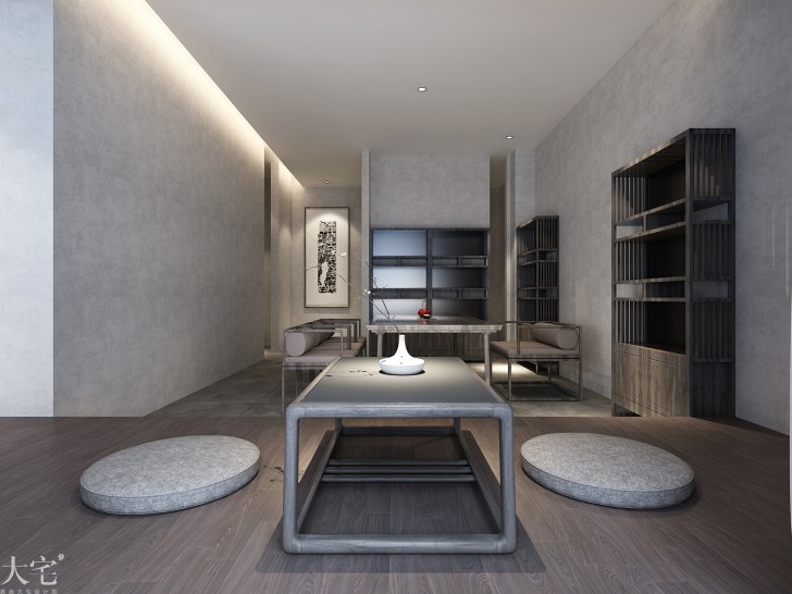 樹木嶺自然公寓120平方米新中式風(fēng)格茶室案例效果圖-茶亭