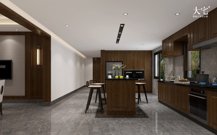 橘郡禮頓山620平方米中式風(fēng)格案例效果圖-廚房