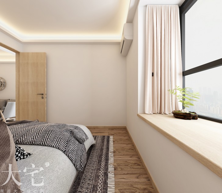 五一廣場商圈50平方米北歐風(fēng)格民宿公寓案例效果圖-臥室