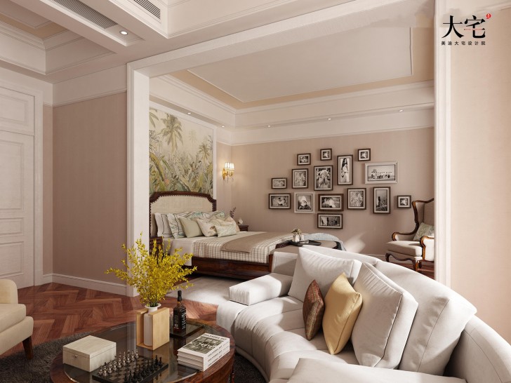 昆侖和府1300平方米美式風(fēng)格案例效果圖-臥室