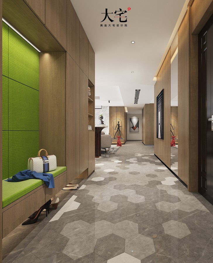 湘江壹號(hào)245平方米現(xiàn)代風(fēng)格案例效果圖-過(guò)道