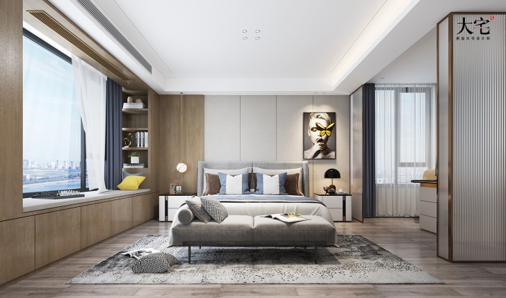 湘江壹號(hào)245平方米現(xiàn)代風(fēng)格案例效果圖-臥室
