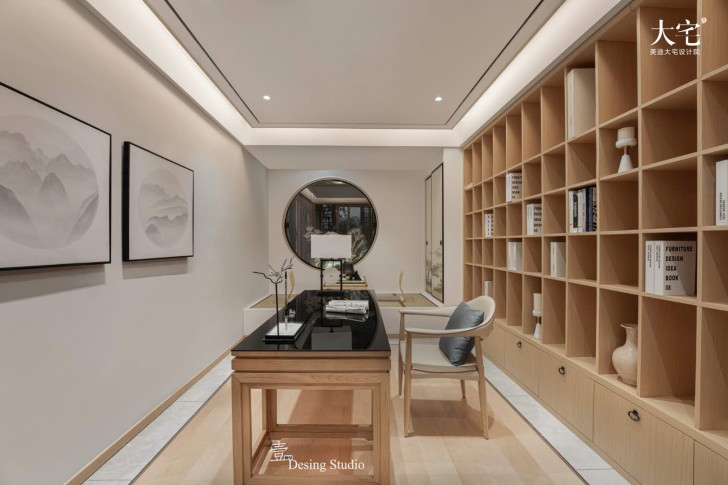 藏瓏390平方米禪意新中式風(fēng)格案例效果圖-茶室