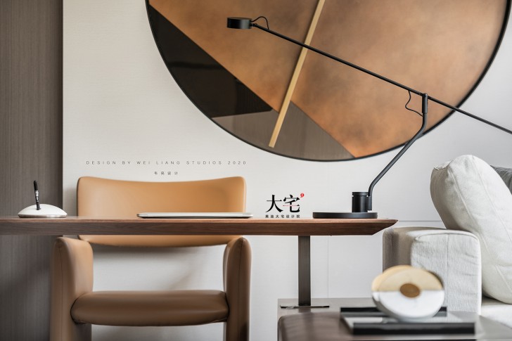 邯鄲保利185平方米現(xiàn)代輕奢風(fēng)格樣板間案例效果圖-書房