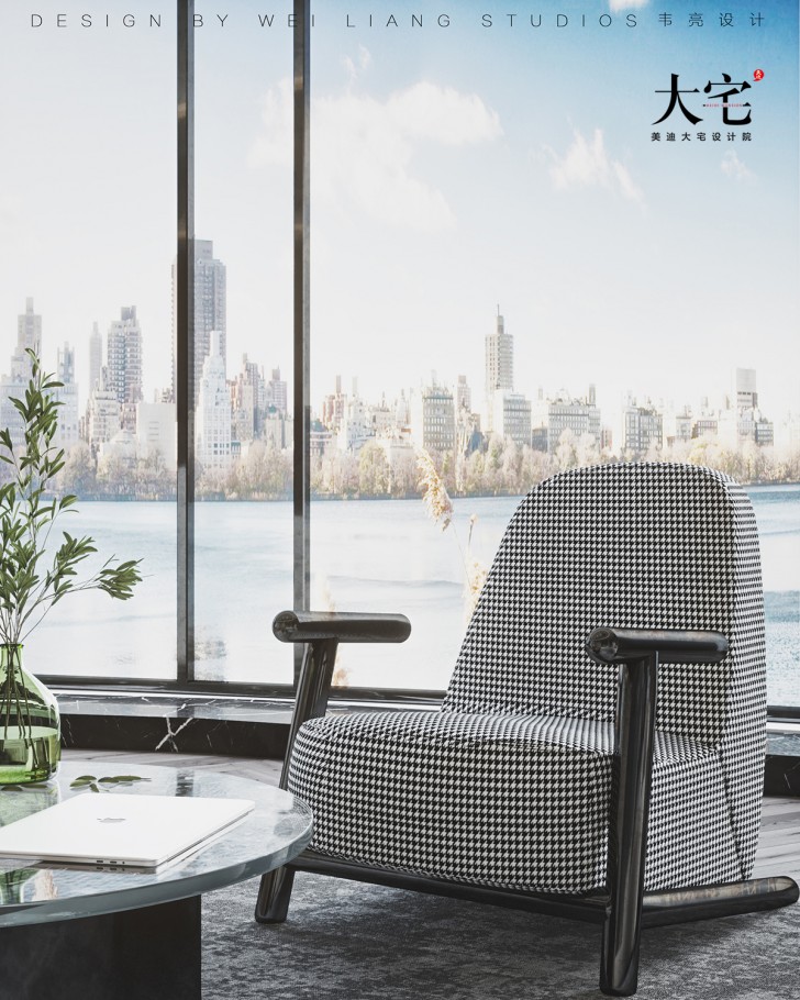 保利天禧240平方米現(xiàn)代極簡(jiǎn)風(fēng)格案例效果圖-客廳