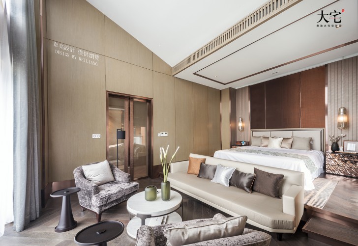 云南拾翠沉香483平方米新中式風(fēng)格樣板間案例效果圖-臥室