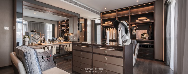 云南拾翠沉香483平方米新中式風(fēng)格樣板間案例效果圖-衣帽間