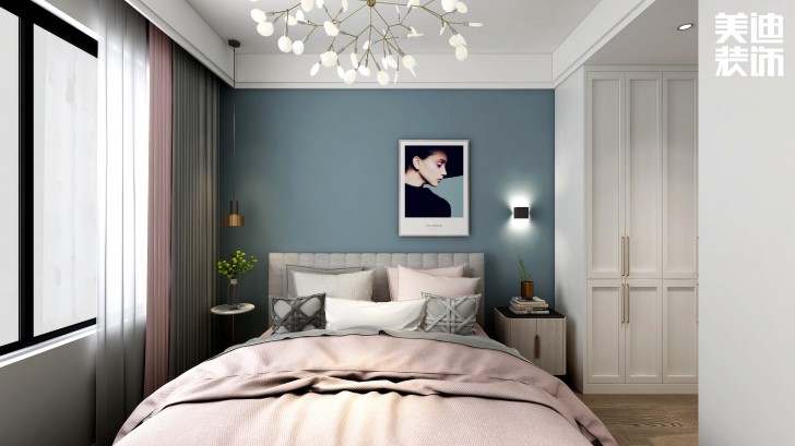 洋湖十八克拉130平方米法式輕奢風(fēng)格案例效果圖—臥室