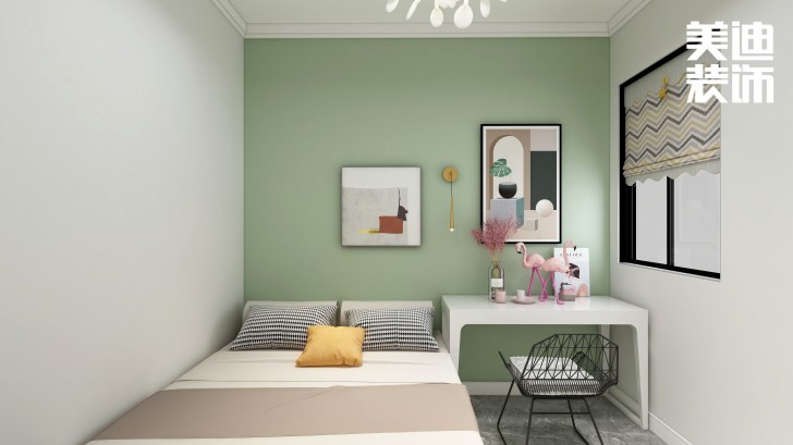 君合天璽99平方米北歐風(fēng)格案例效果圖—臥室