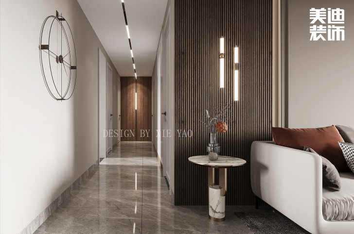 梅嶺國(guó)際180㎡現(xiàn)代輕奢風(fēng)格案例效果圖—過(guò)道