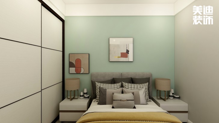 明發(fā)國(guó)際85㎡輕奢風(fēng)格案例效果圖—臥室