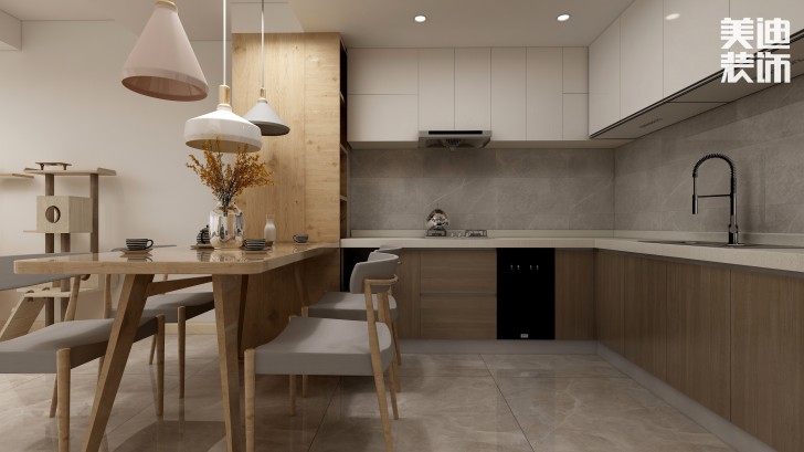 湘翰御舍88㎡日式風格案例效果圖—廚房