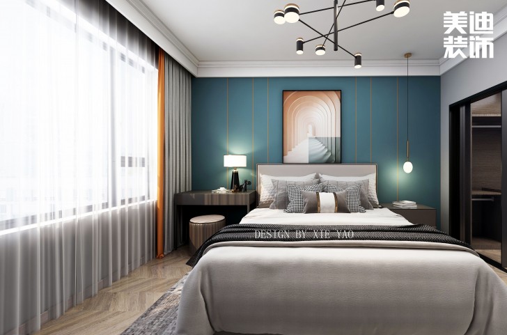 梅嶺國(guó)際180㎡現(xiàn)代輕奢風(fēng)格案例效果圖—臥室