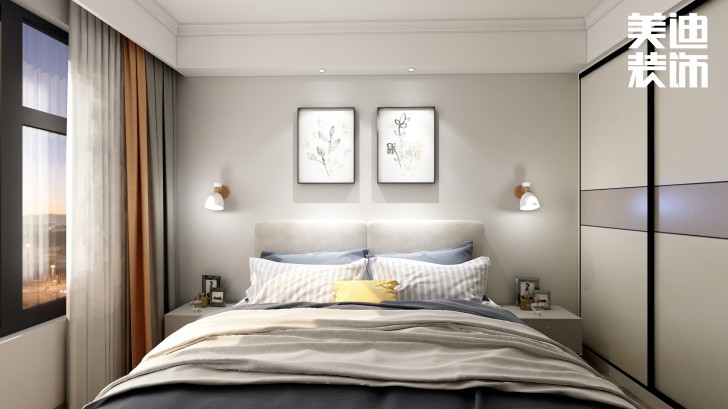 蘭亭灣畔130㎡現(xiàn)代風(fēng)格案例效果圖—臥室