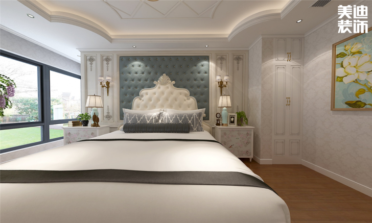 云頂翠峰137㎡歐式風(fēng)格案例效果圖—臥室