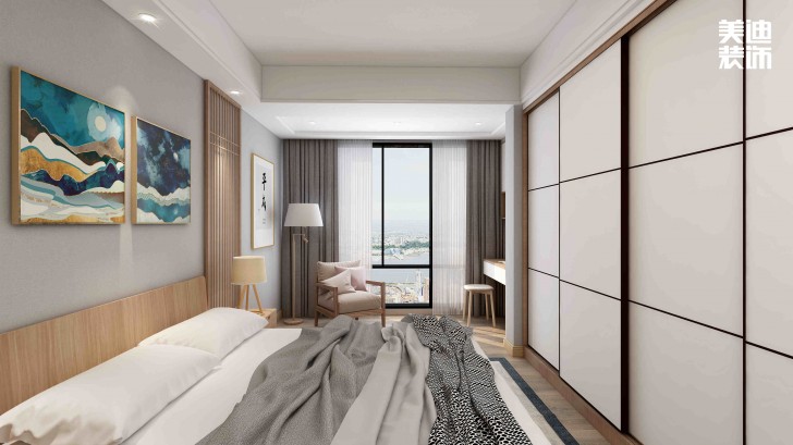 清溪川9號140㎡日式風格案例效果圖-臥室