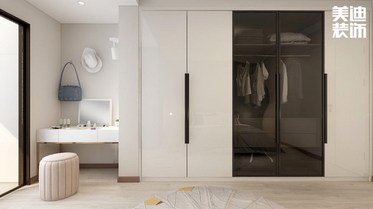 湘農(nóng)橋社區(qū)120㎡輕奢風(fēng)格案例效果圖—衣帽間