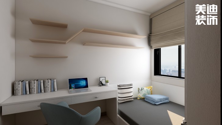 湘農(nóng)橋社區(qū)120㎡輕奢風(fēng)格案例效果圖—臥室