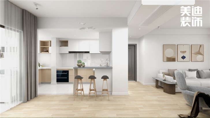 明昇壹城130㎡簡(jiǎn)約風(fēng)格案例效果圖—餐廳