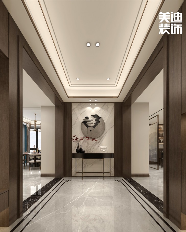 華都202㎡新中式輕奢風(fēng)格案例效果圖—玄關(guān)