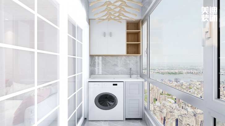 平吉上苑82㎡北歐風(fēng)格裝修案例效果圖—陽(yáng)臺(tái)