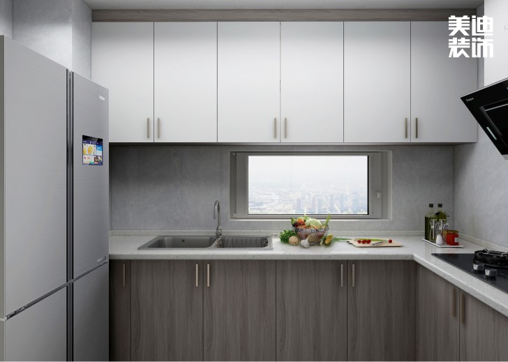 中航城100㎡現(xiàn)代輕奢風(fēng)格案例效果圖—廚房