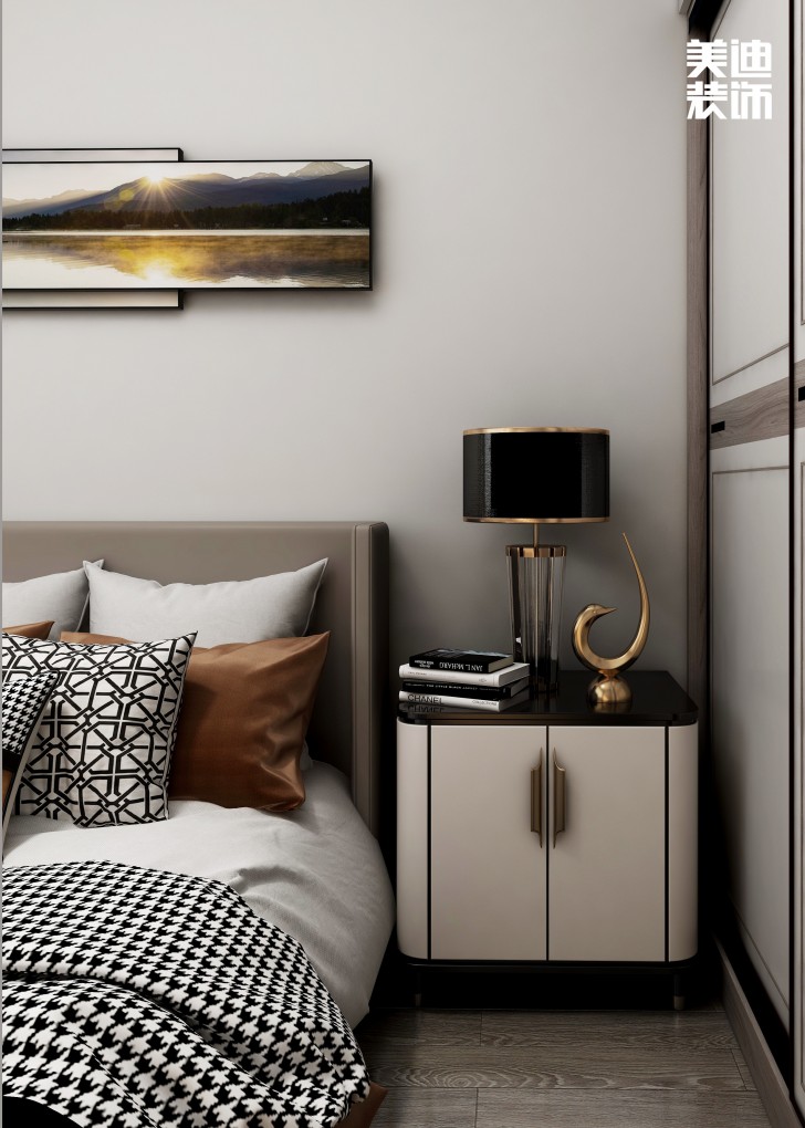 中航城100㎡現(xiàn)代輕奢風(fēng)格案例效果圖—臥室