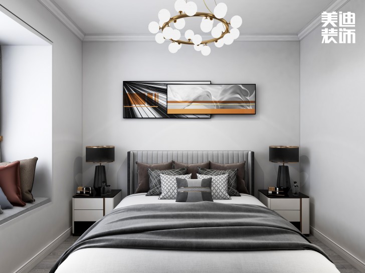 中航城100㎡現(xiàn)代輕奢風(fēng)格案例效果圖—臥室