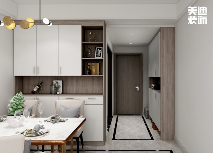 中航城100㎡現(xiàn)代輕奢風(fēng)格案例效果圖—玄關(guān)