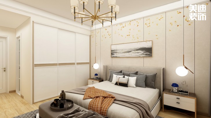 銀桂苑140㎡簡(jiǎn)約風(fēng)裝修案例效果圖—臥室