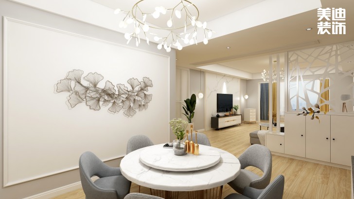 銀桂苑140㎡簡(jiǎn)約風(fēng)裝修案例效果圖—餐廳