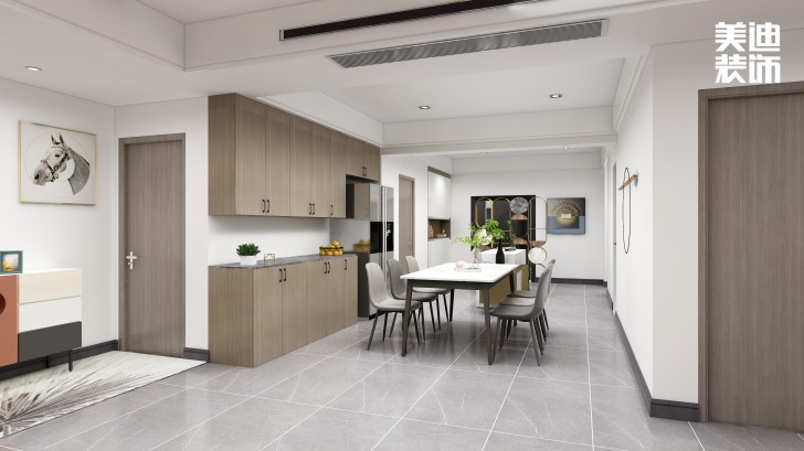 富灣國際320㎡現(xiàn)代輕奢風(fēng)裝修案例效果圖-餐廳