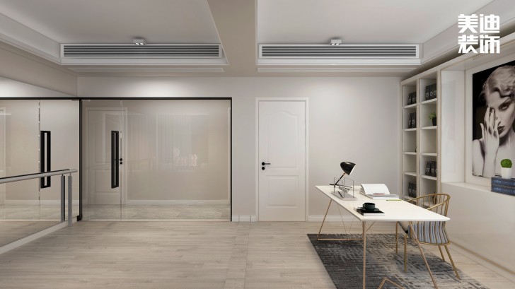 明昇壹城140㎡極簡風(fēng)裝修案例效果圖-書房