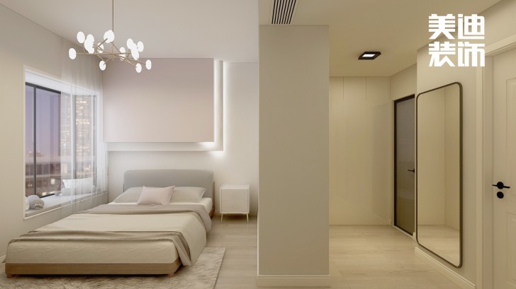 明昇壹城140㎡極簡風(fēng)裝修案例效果圖-臥室
