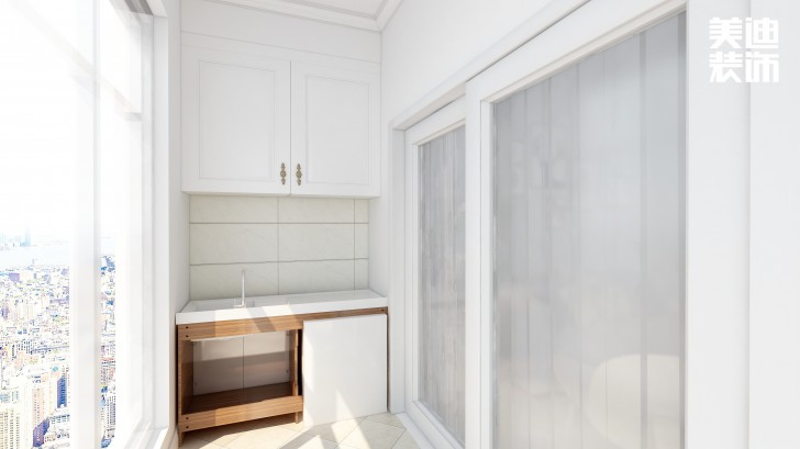 疊彩蘭亭90㎡現(xiàn)代簡約風(fēng)裝修案例效果圖-陽臺(tái)