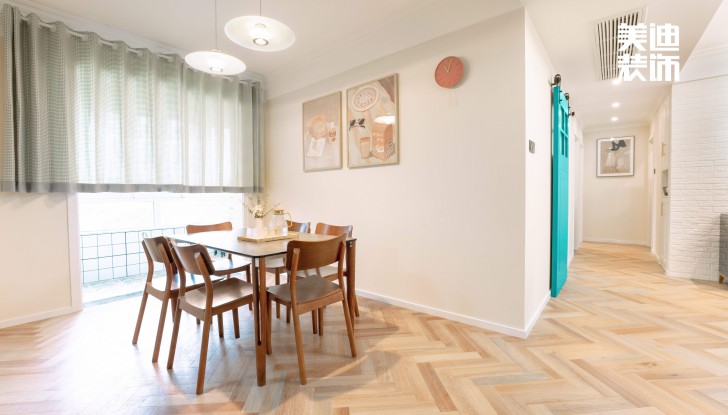  長房云時代109㎡北歐混搭風裝修案例效果圖 -餐廳