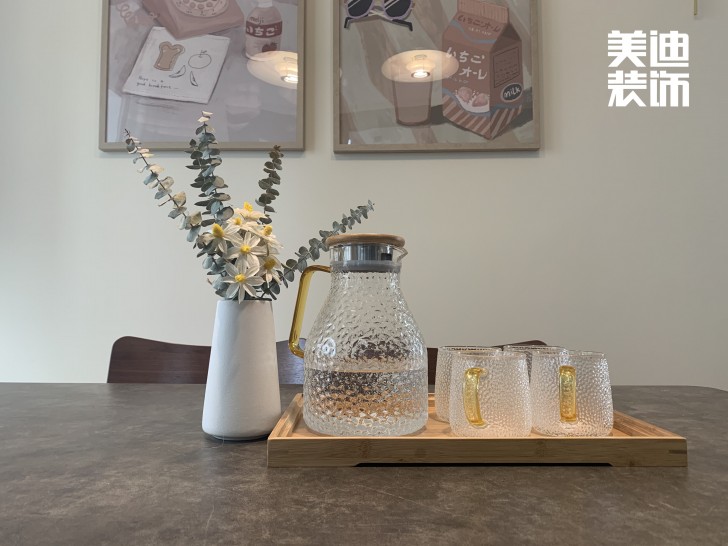  長房云時代109㎡北歐混搭風裝修案例效果圖 -餐廳