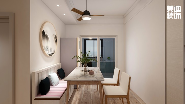 濱湖嘉苑75㎡自然風(fēng)裝修案例效果圖-餐廳