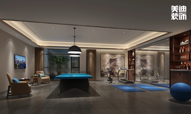 華發(fā)世紀城430㎡新中式風裝修案例效果圖-其他