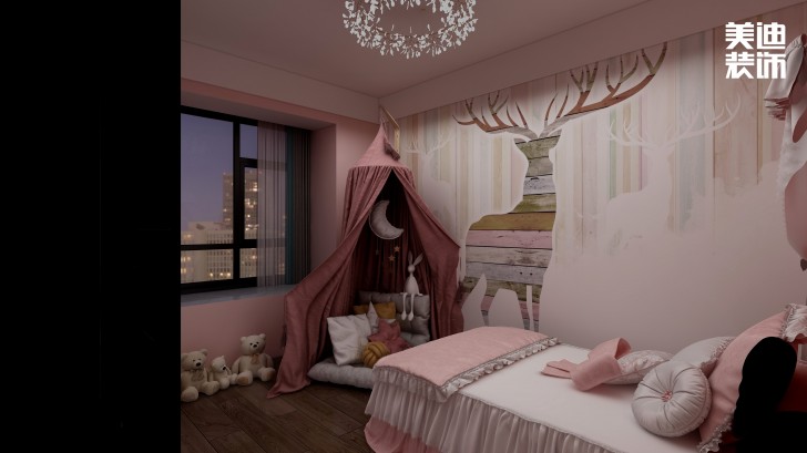 湘林小區(qū)180㎡現(xiàn)代風(fēng)裝修案例效果圖-兒童房