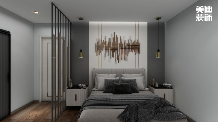 湘林小區(qū)180㎡現(xiàn)代風(fēng)裝修案例效果圖-臥室