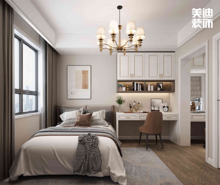 明昇壹城112㎡現(xiàn)代輕奢風(fēng)裝修案例效果圖-臥室