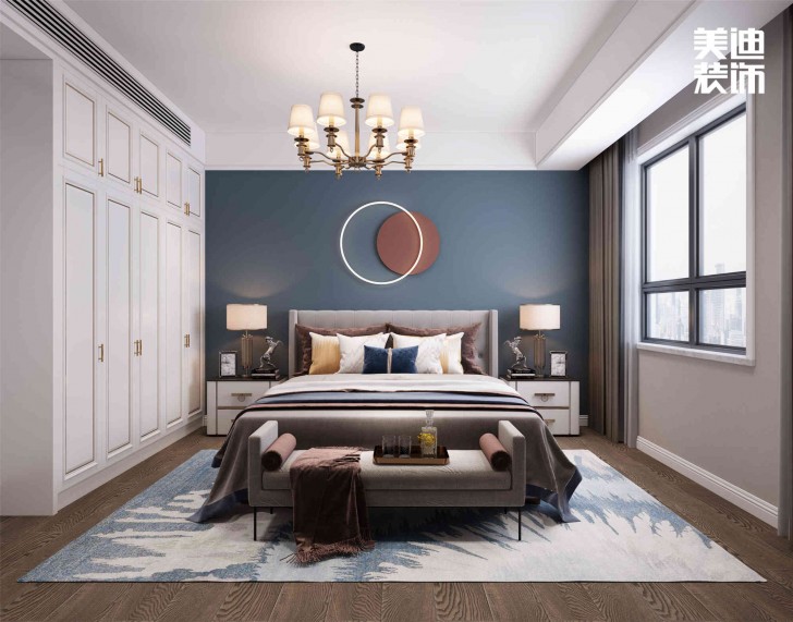 明昇壹城112㎡現(xiàn)代輕奢風(fēng)裝修案例效果圖-臥室