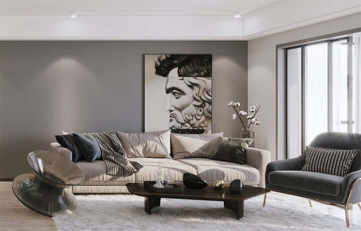 長沙保利國際廣場130平現(xiàn)代極簡風(fēng)格-長沙裝修公司美迪裝飾