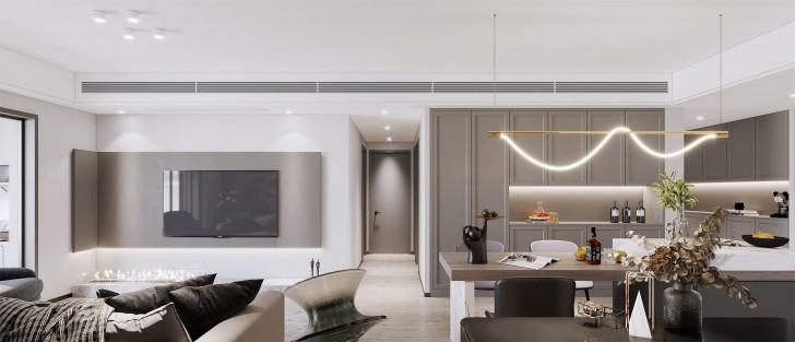 長沙保利國際廣場130平現(xiàn)代極簡風(fēng)格-長沙裝修公司美迪裝飾