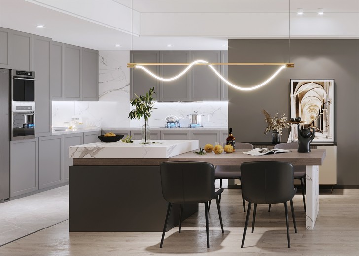 長沙保利國際廣場130平現(xiàn)代極簡風(fēng)格-長沙裝修公司美迪裝飾